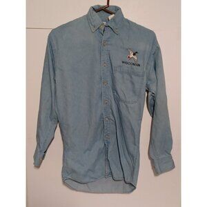 WearGuard Wisconsin Logo Size M Blue Denim  Long Sleeve Shirt